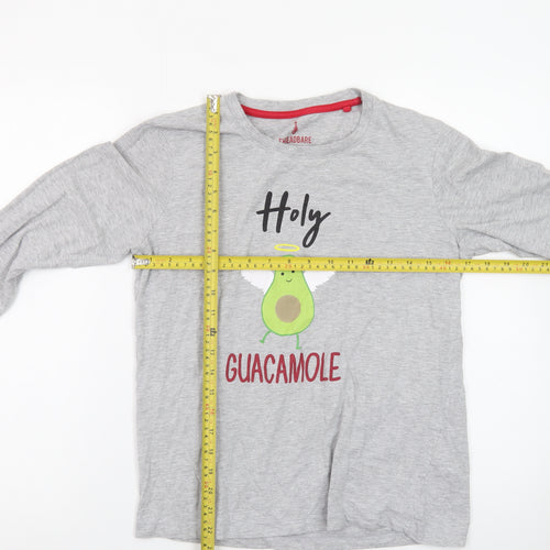 Threadbare Women’s Grey Long Sleeve Funny Avocado T-Shirt Size 10