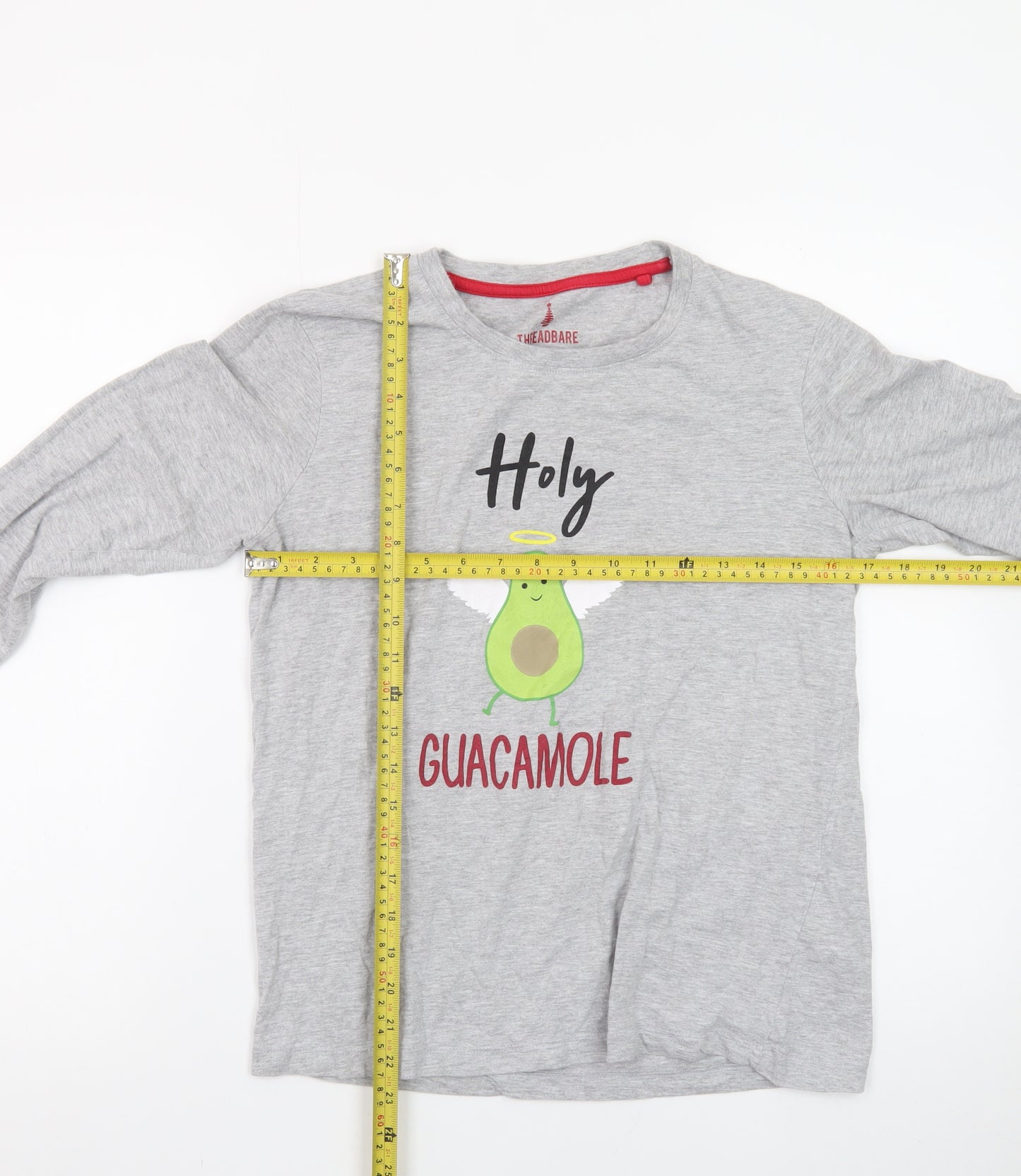Threadbare Women’s Grey Long Sleeve Funny Avocado T-Shirt Size 10