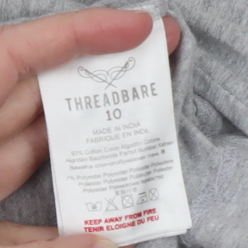 Threadbare Women’s Grey Long Sleeve Funny Avocado T-Shirt Size 10