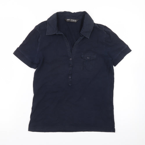 Marks and Spencer Autograph Blue Cotton Stretch Polo Shirt Size S