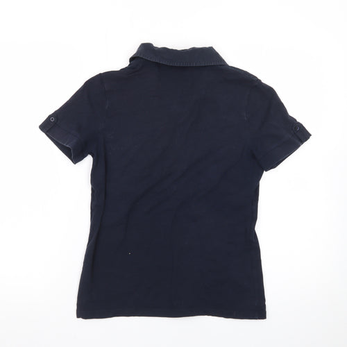 Marks and Spencer Autograph Blue Cotton Stretch Polo Shirt Size S