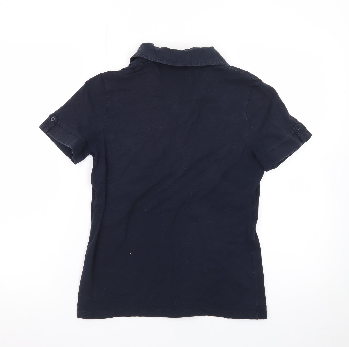 Marks and Spencer Autograph Blue Cotton Stretch Polo Shirt Size S