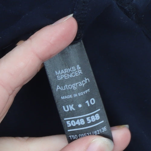 Marks and Spencer Autograph Blue Cotton Stretch Polo Shirt Size S
