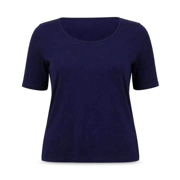 Precis Women’s Blue Cotton Blend Scoop Neck T-Shirt Size L
