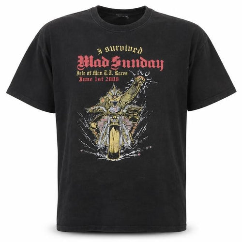 JT's Men's Black Mad Sunday Isle of Man TT Races 2008 Graphic T-Shirt XL