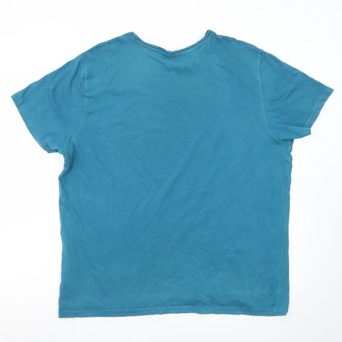 EASY Men’s Blue XL Regular Fit 100% Cotton Crew Neck T-Shirt