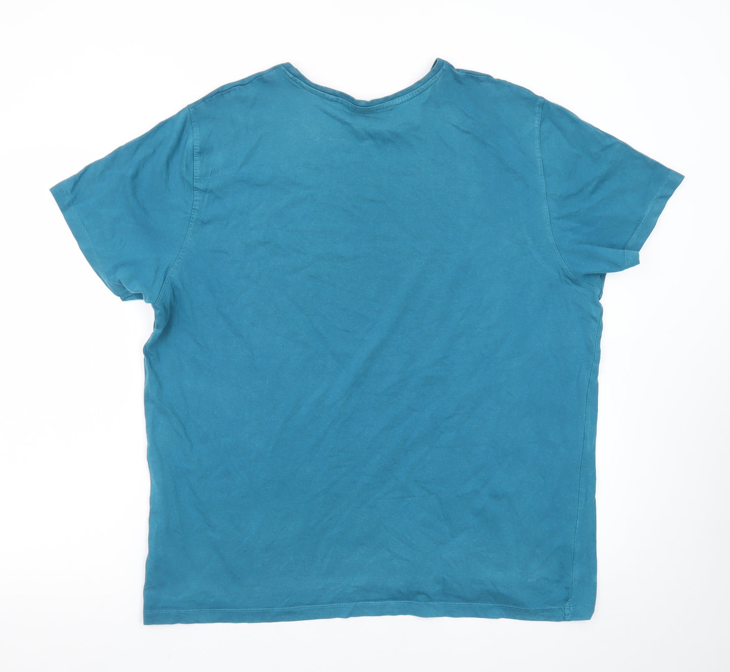 EASY Men’s Blue XL Regular Fit 100% Cotton Crew Neck T-Shirt