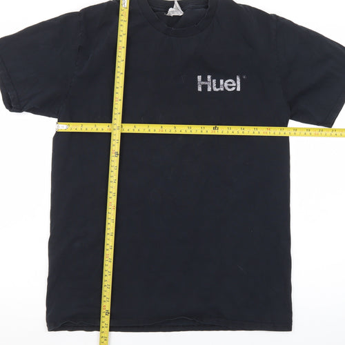 Gildan Men’s Black Huel Logo Cotton Crew Neck Short Sleeve T-Shirt Medium