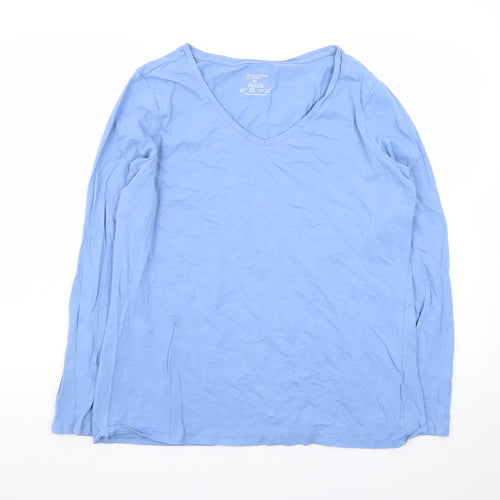 Primark Womens Blue V-Neck Long Sleeve Stretch Top Size XL