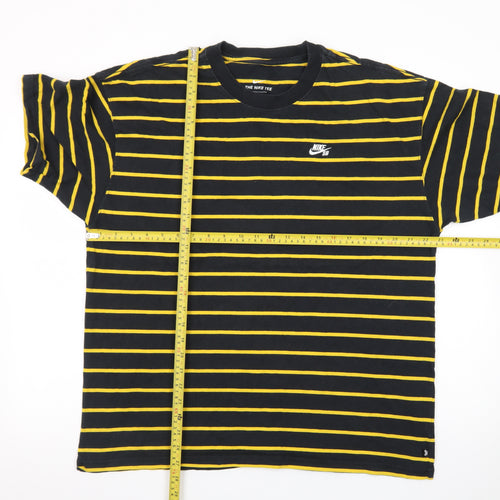 Nike SB Men's Black Yellow Striped Crew Neck T-Shirt Size L