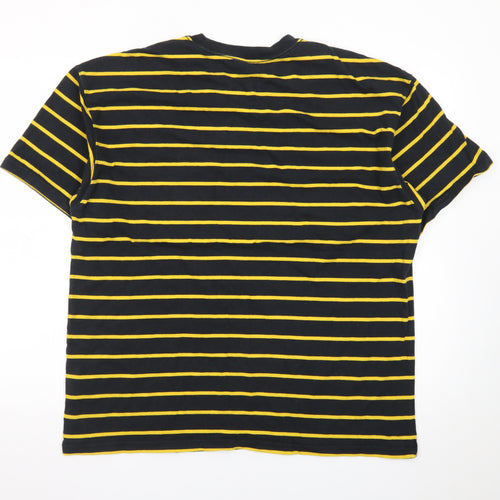 Nike SB Men's Black Yellow Striped Crew Neck T-Shirt Size L