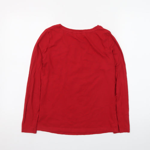 George Teens Red Merry Moments Long Sleeve Christmas T-Shirt Size 4-6