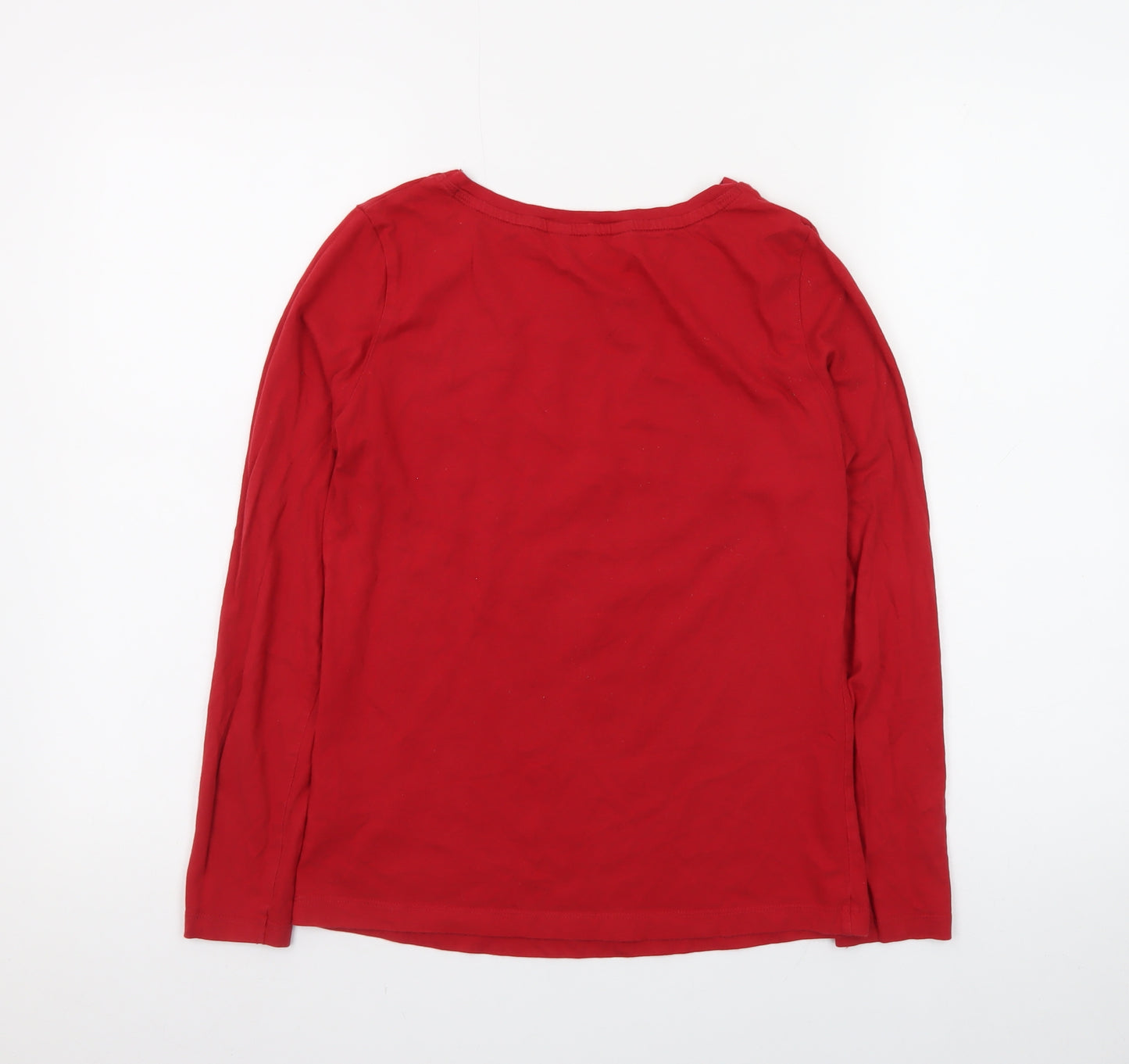 George Teens Red Merry Moments Long Sleeve Christmas T-Shirt Size 4-6