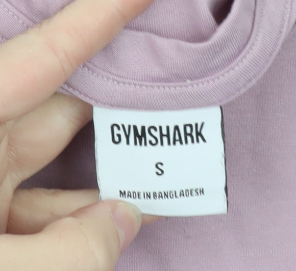 Gymshark Women's Pink Long Sleeve Slim Fit Cotton T-Shirt Size S