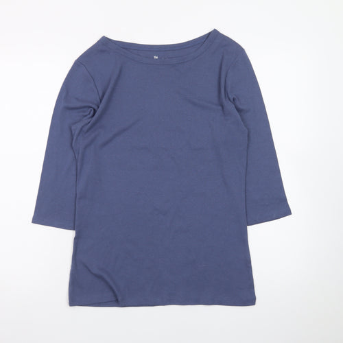 Papaya Women's Blue Size 14 Fitted Cotton 3/4 Sleeve Tee