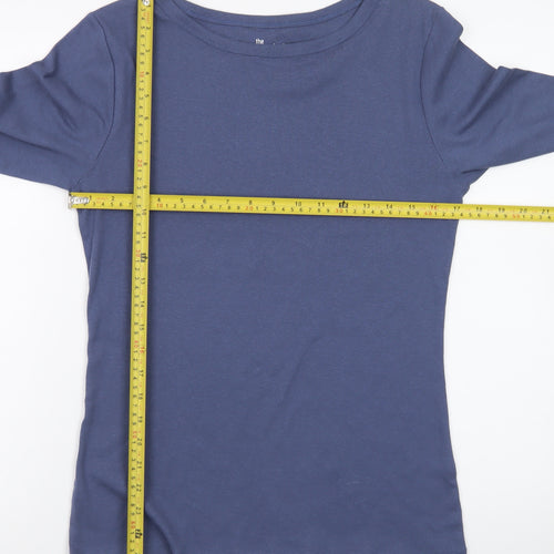 Papaya Women's Blue Size 14 Fitted Cotton 3/4 Sleeve Tee