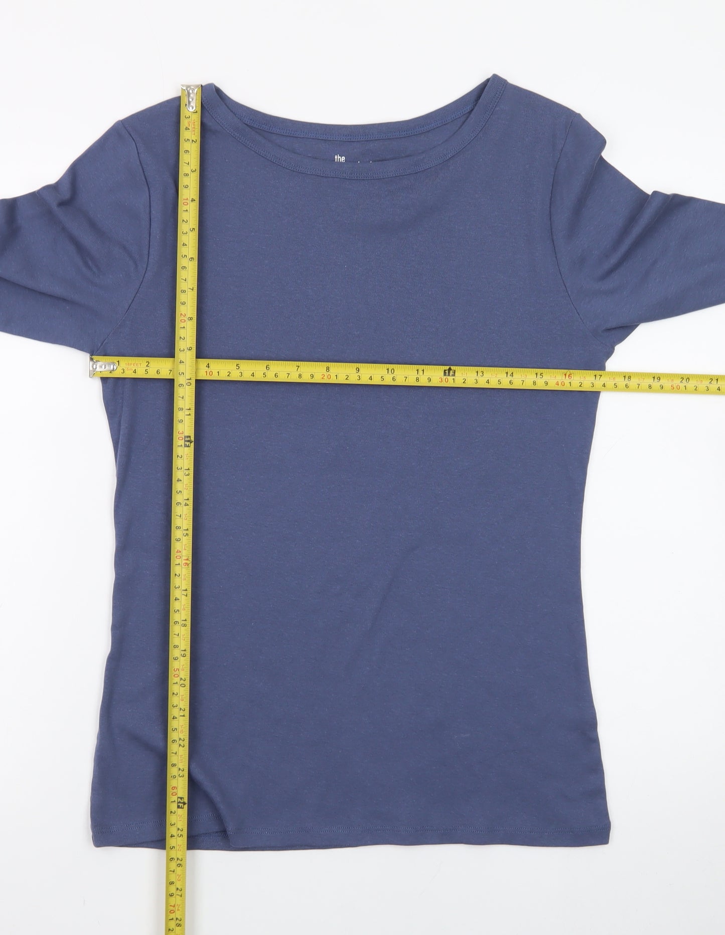Papaya Women's Blue Size 14 Fitted Cotton 3/4 Sleeve Tee