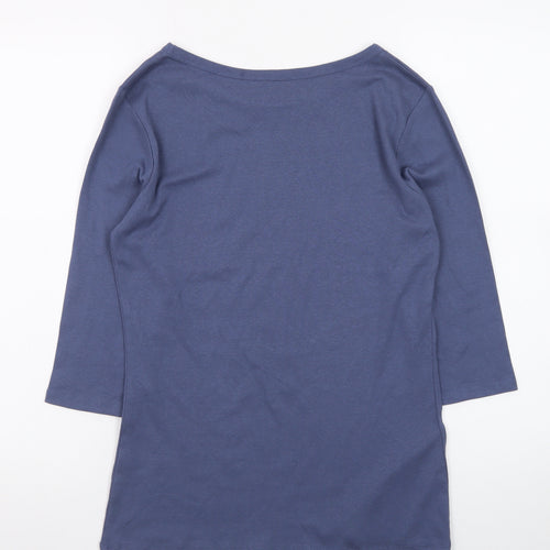Papaya Women's Blue Size 14 Fitted Cotton 3/4 Sleeve Tee