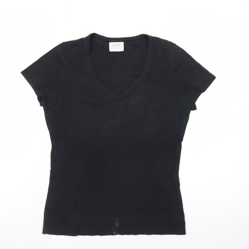 Next Women’s Black V-Neck Cotton Jersey T-Shirt UK 12