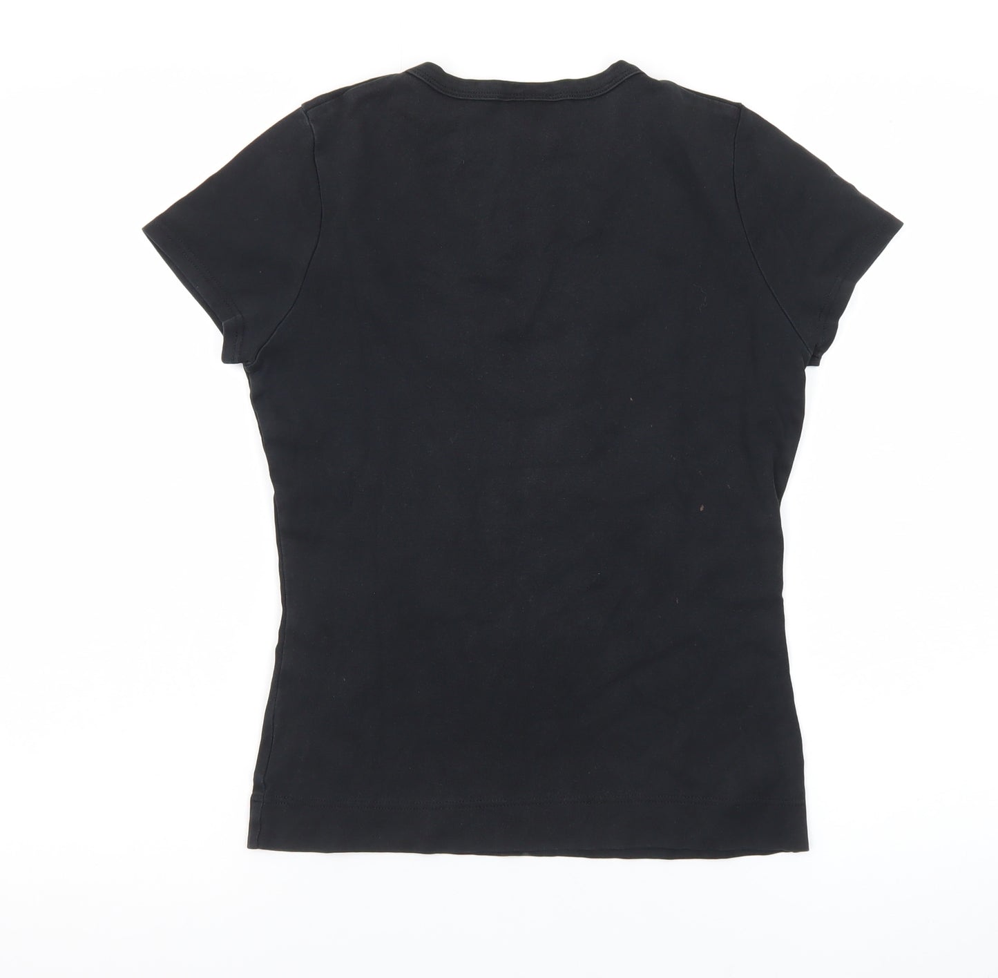 Next Women’s Black V-Neck Cotton Jersey T-Shirt UK 12