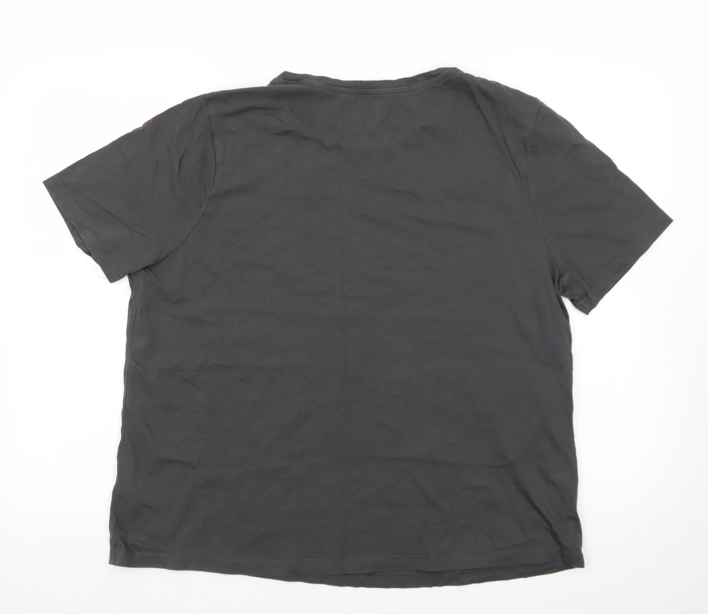Tu Women’s Black Star Print Cotton T-Shirt Size 18 Short Sleeve