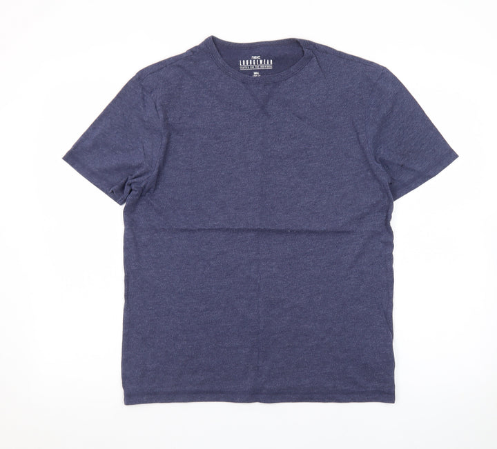 Next Men's Blue Cotton Blend Short Sleeve Pyjama Top Size S