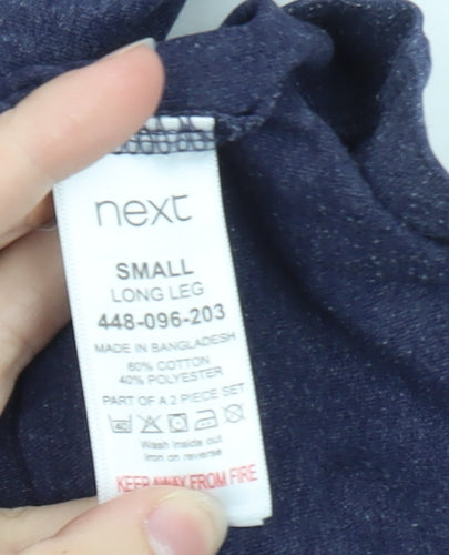 Next Men's Blue Cotton Blend Short Sleeve Pyjama Top Size S