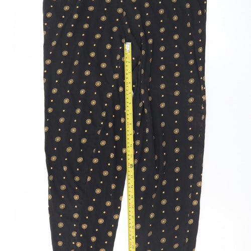 George Women’s Black Patterned Leggings Size 12-14 Elastic Waist