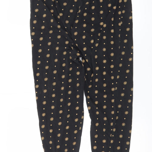 George Women’s Black Patterned Leggings Size 12-14 Elastic Waist