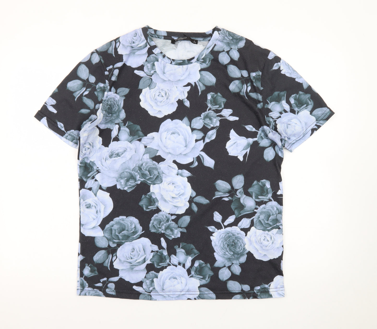 Bolongaro Trevor Men's Black Floral Crew Neck Short Sleeve T-Shirt Size S