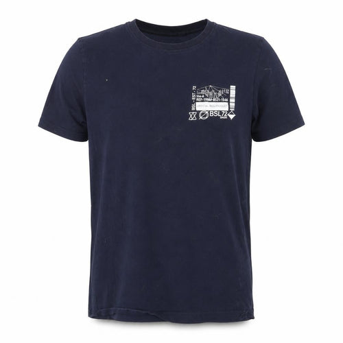 Brave Soul Men's Navy Blue L Graphic Print Crew Neck Cotton T-Shirt