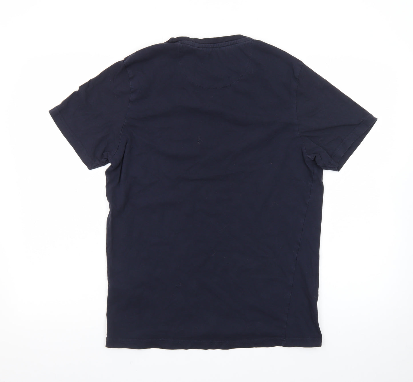 Brave Soul Men's Navy Blue L Graphic Print Crew Neck Cotton T-Shirt