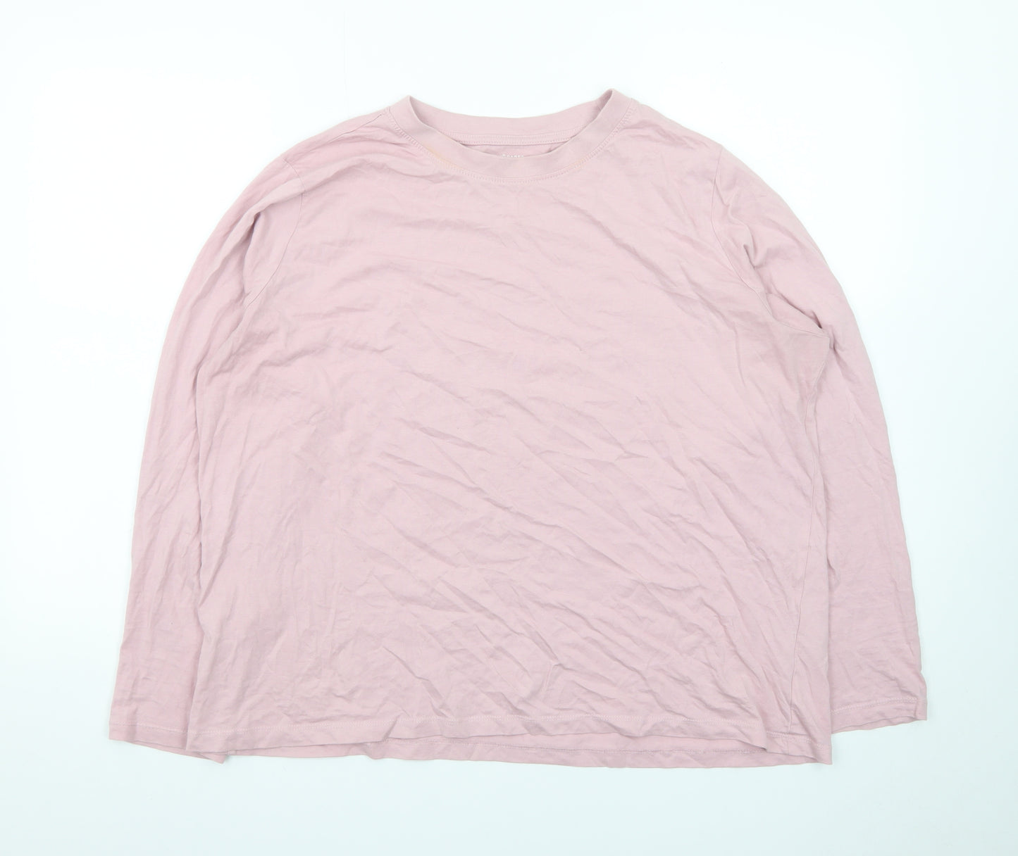 Primark Men’s Pink Crew Neck Long Sleeve Cotton T-Shirt XL Regular Fit