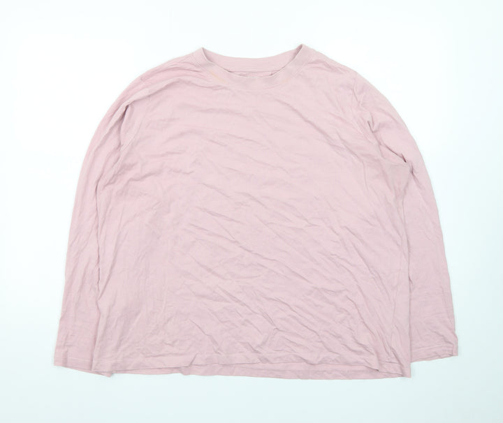 Primark Men’s Pink Crew Neck Long Sleeve Cotton T-Shirt XL Regular Fit