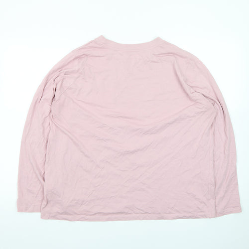Primark Men’s Pink Crew Neck Long Sleeve Cotton T-Shirt XL Regular Fit