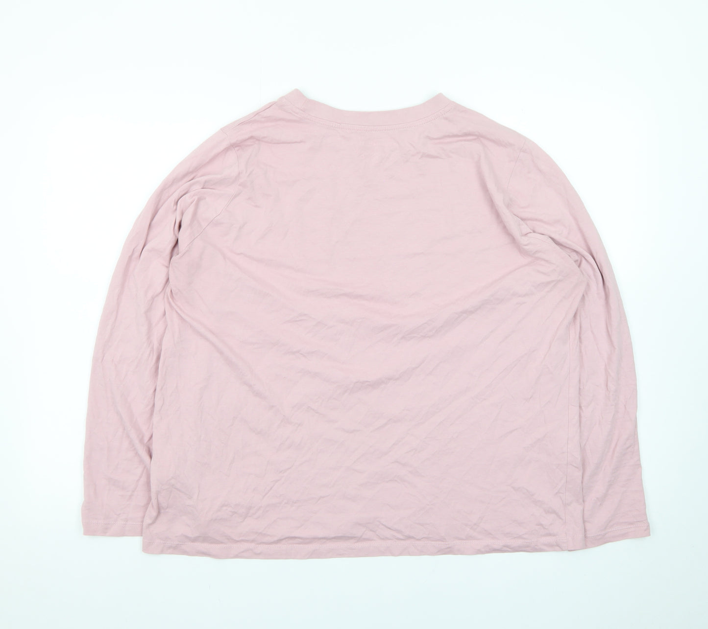 Primark Men’s Pink Crew Neck Long Sleeve Cotton T-Shirt XL Regular Fit