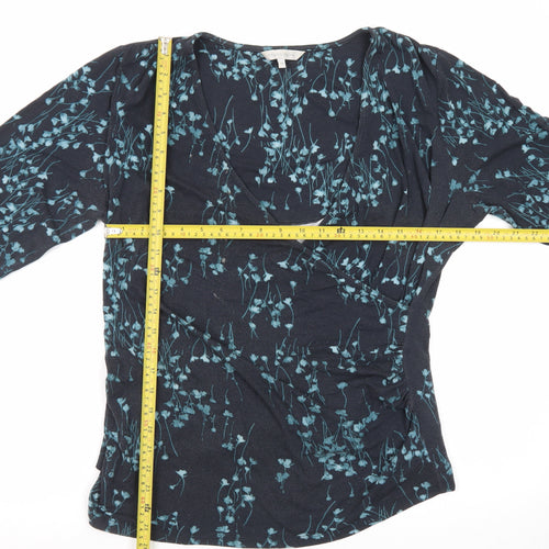 RJR John Rocha Women's Blue Floral Wrap Blouse Size 18