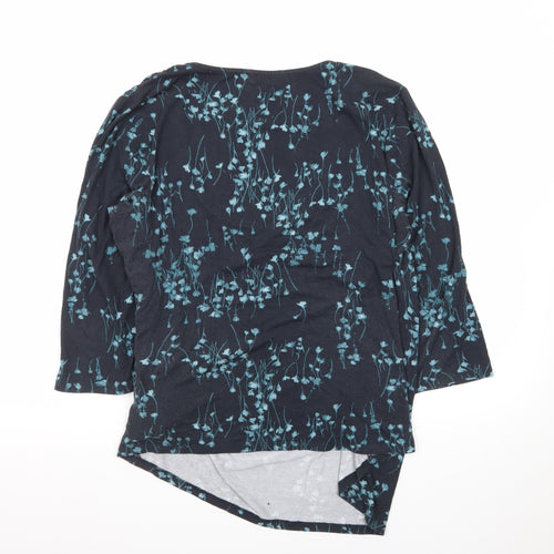 RJR John Rocha Women's Blue Floral Wrap Blouse Size 18