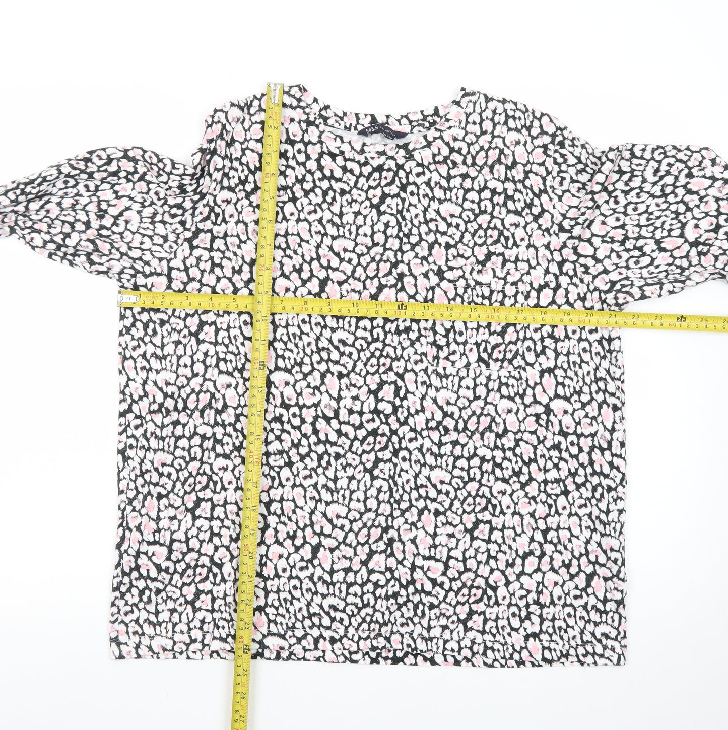 Marks and Spencer Women's Multicoloured Animal Print Cotton Blouse Size 16