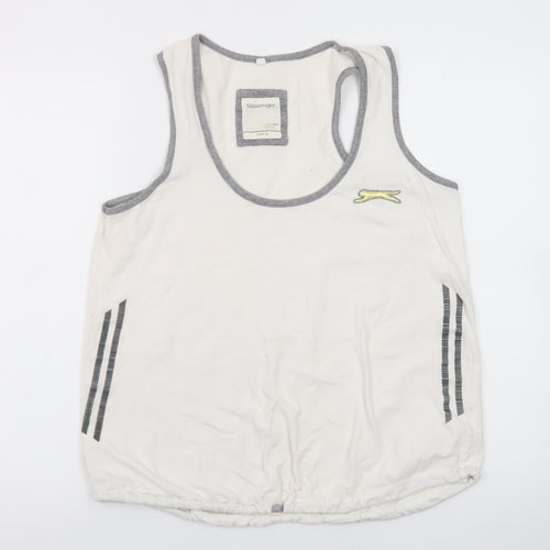 Slazenger Men's White Sleeveless Round Neck Cotton T-Shirt XL
