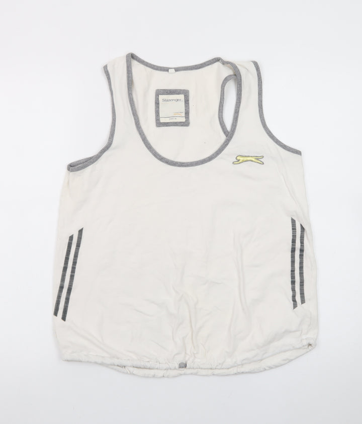 Slazenger Men's White Sleeveless Round Neck Cotton T-Shirt XL
