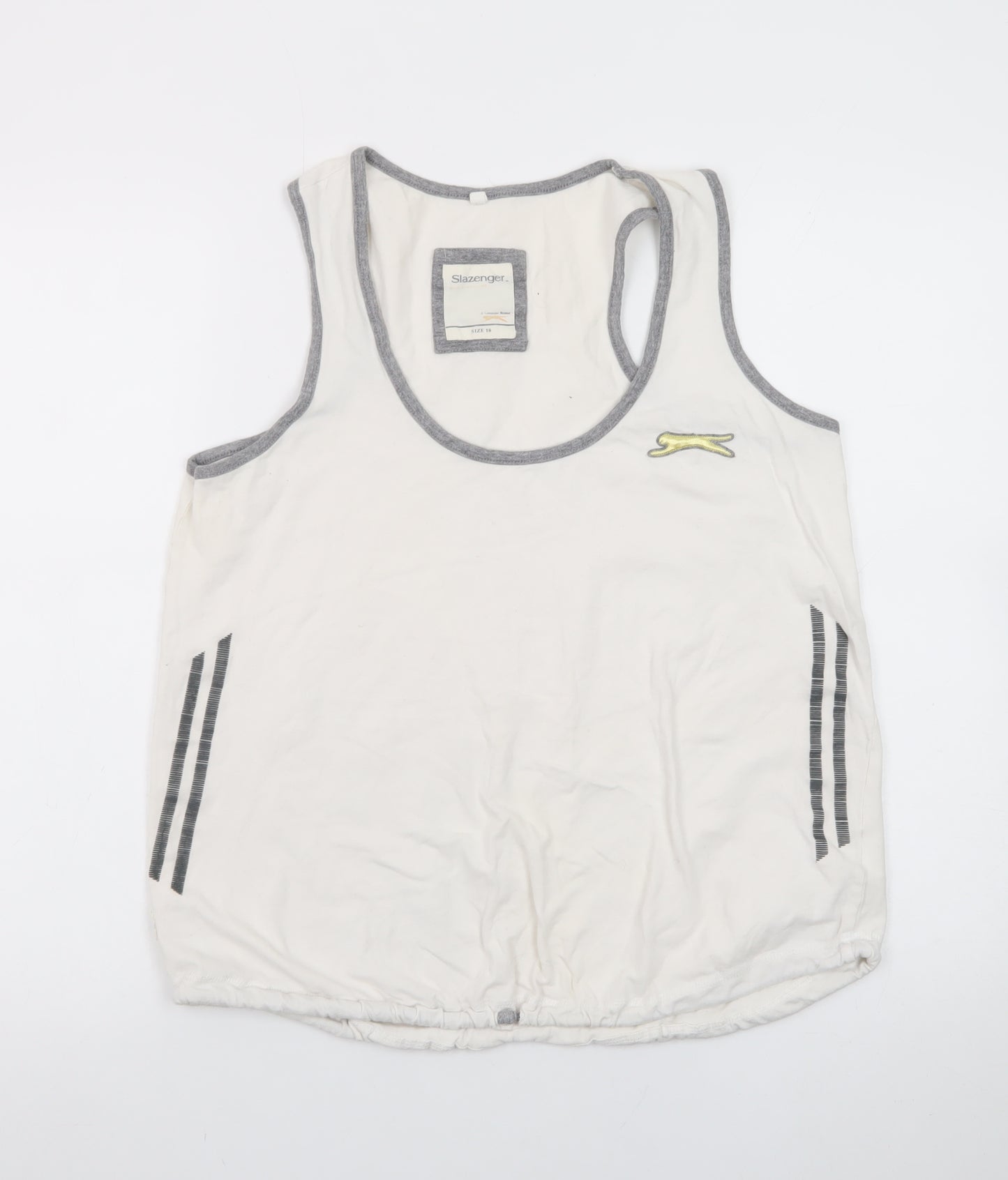 Slazenger Men's White Sleeveless Round Neck Cotton T-Shirt XL