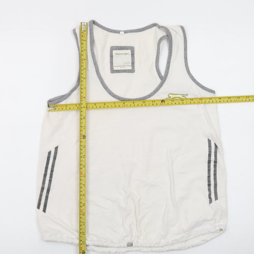 Slazenger Men's White Sleeveless Round Neck Cotton T-Shirt XL