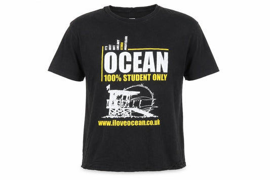 Front view of Club Black Ocean Student T-Shirt Men's L Graphic Print Cotton