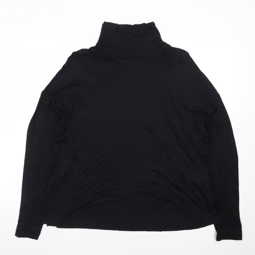 Marks and Spencer Women's Black Roll Neck Long Sleeve Basic Top Size 16