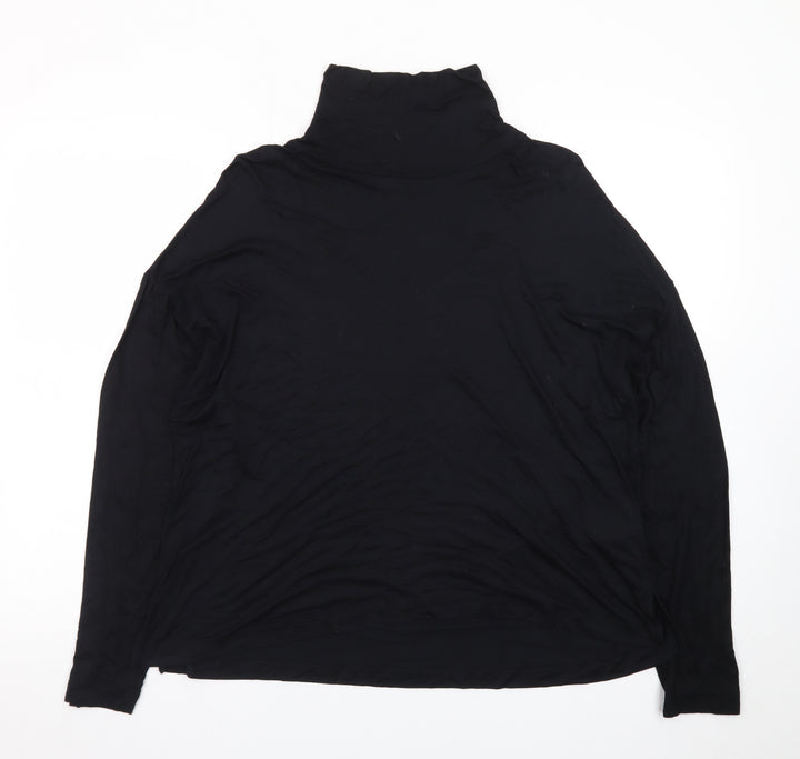 Marks and Spencer Women's Black Roll Neck Long Sleeve Basic Top Size 16