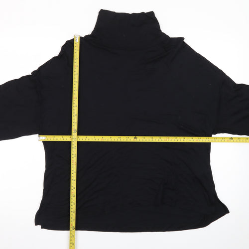 Marks and Spencer Women's Black Roll Neck Long Sleeve Basic Top Size 16