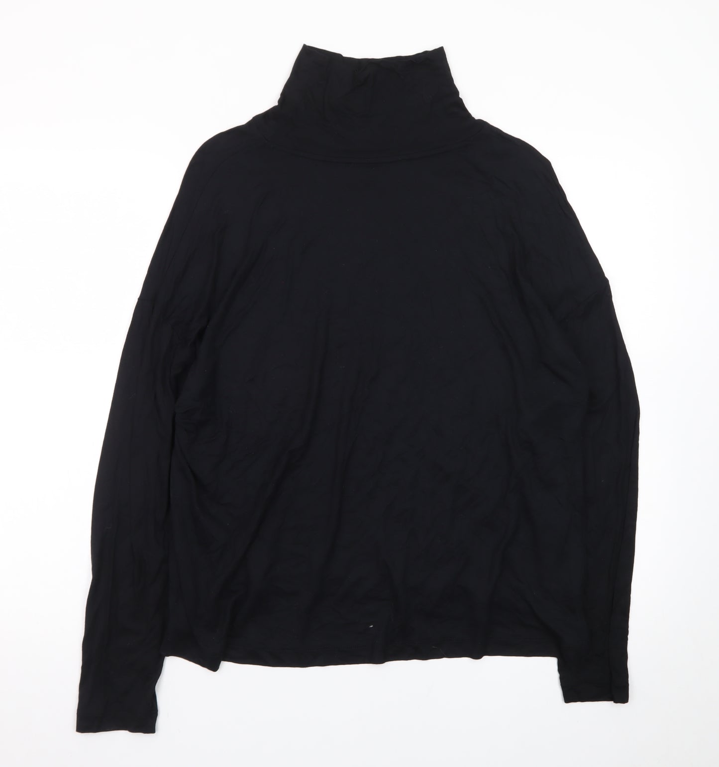 Marks and Spencer Women's Black Roll Neck Long Sleeve Basic Top Size 16
