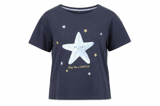 George Women's Blue Starfish Graphic Pyjama Top Size 8-10