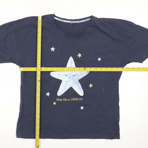 George Women's Blue Starfish Graphic Pyjama Top Size 8-10